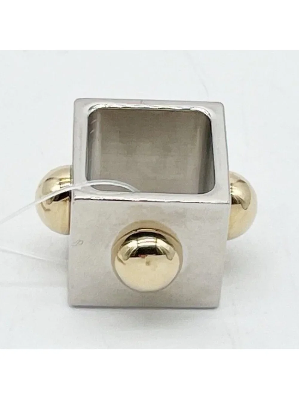 Hermes Scarf Ring Cube Collier de Champagne Gold Silver Metal